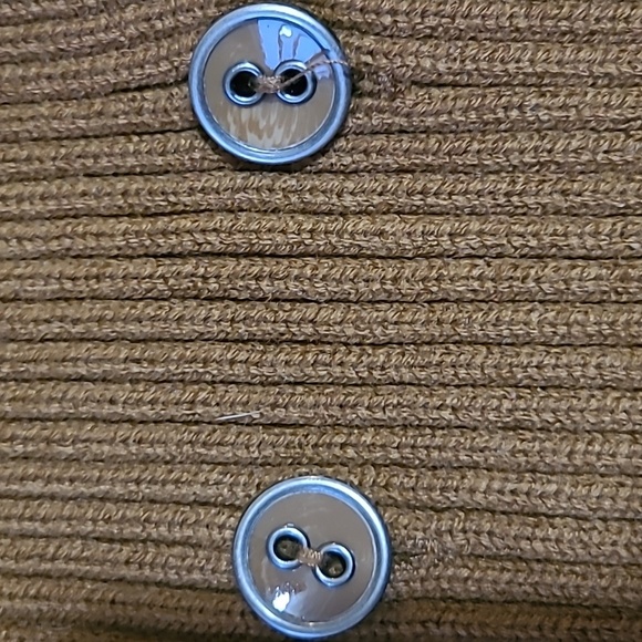 Lilly McKay Brown & Tan Grandpa Cardigan w/ Detachable Faux Fur Collar - Size M - Picture 5 of 9